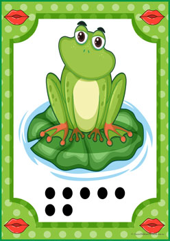 Kissing Frog Number Match 7 counting frogs, learning numbers 1 to 10, counting recognition worksheets for children