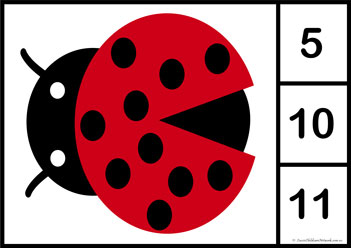 Bug Number Counting Clipcards 10