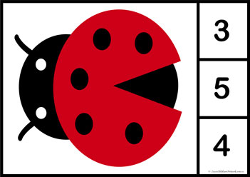 Bug Number Counting Clipcards 5
