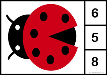 Bug Number Counting Clipcards 6