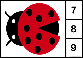 Bug Number Counting Clipcards 8