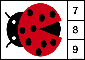Bug Number Counting Clipcards 9
