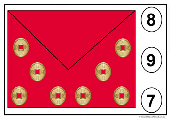 Chinese New Year Money Envelope 8,lunar new year counting activities for children, counting money clipcards, math counting worksheets for kids