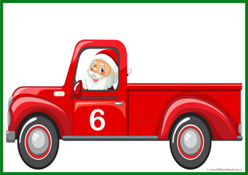 Santa Jeep Gift Number Counting 6, Christmas numbers