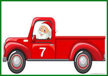 Santa Jeep Gift Number Counting 7, Christmas counting activities