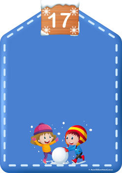 Snow Flakes Counting 17, winter theme printables
