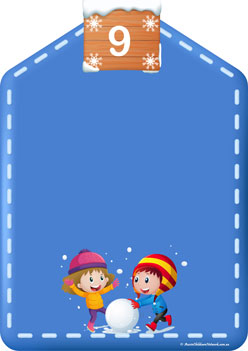 Snow Flakes Counting 9, numbers for children activities