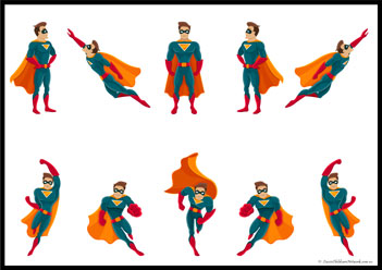 Super Hero Counting 11, superhero counting worksheets