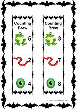 witches brew counting number recogniton halloween number counting