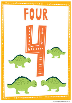 Dinosaurs Number Poster 4