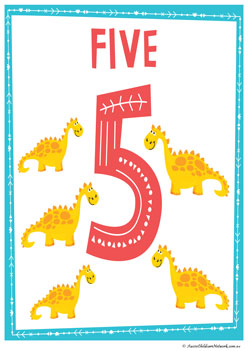 Dinosaurs Number Poster 5
