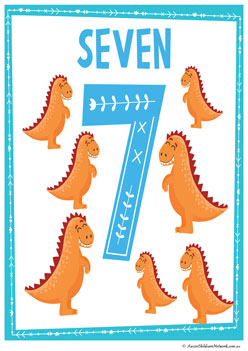 Dinosaurs Number Poster 7