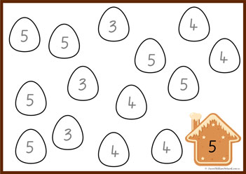 Gingerbread House Gumdrop Number Colouring 5