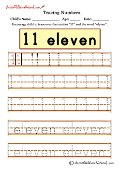trace number worksheets 11 Eleven