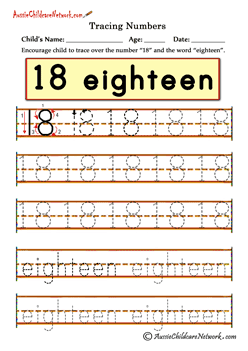 printable numbers 18 eighteen