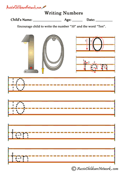 Numbers Spelling 10 ten