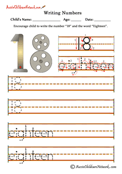 rules for writing numbers 18 Eighteen