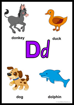Alphabet Colouring Pages D