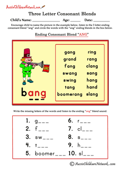 consonant blends worksheets