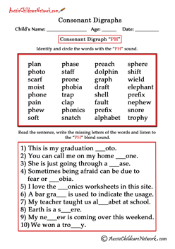 Consonant Digraphs - Aussie Childcare Network