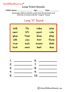 long vowel sounds