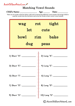 long and short vowel sounds