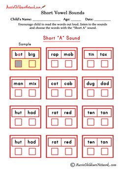 short vowels worksheets