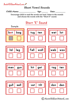 short vowel sounds worksheets