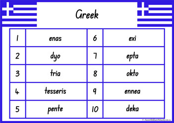 1 To 10 Greek