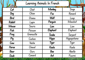 Animals In Different Languages French