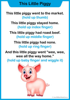 Finger Plays Posters 12, finger plays for preschool