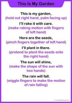 Finger Plays Posters 16-1, circle time songs