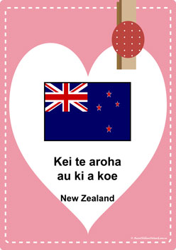 Love You Posters New Zealand classroom display, I love you in different languages, valentines day love posters for children