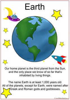 earth planet information posters classroom learning display for teachers in daycare and childcare
