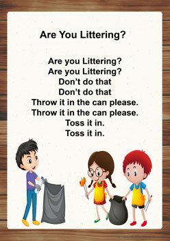 Be A Litter Leader songs posters