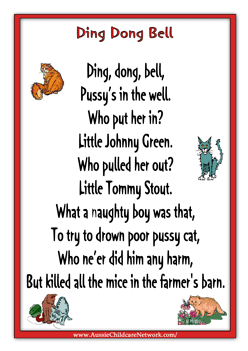 Rhymes Worksheets Ding Dong Bell