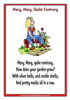 Kids Rhymes Mary Quite Contrary