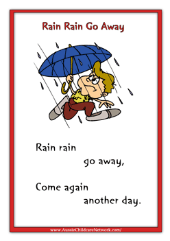 Rhymes Worksheets Rain Rain Go Away