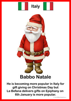 Santa Around The World Posters Babbonatale