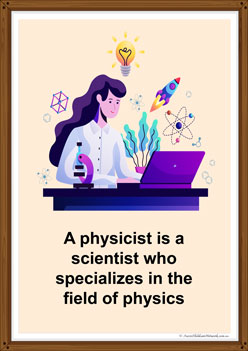 Physicist poster for children