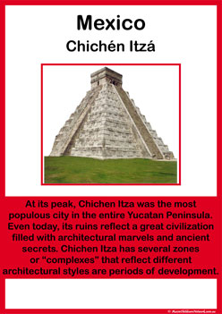 Seven Wonders Poster, information display posters, 7 wonders of the world posters for classroom mexico