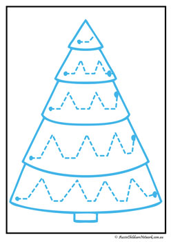 christmas prewriting worksheets, tracing lines on christmas trees, pre writing skills worksheets