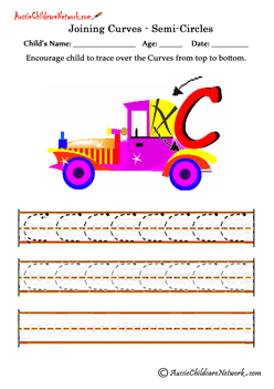 handwriting for kids Curves tracing Worksheets