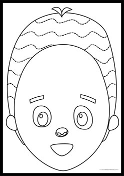 Hairstyle Pattern Tracing 4, pre writing skills for preschool