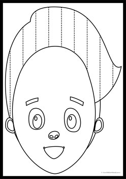 Hairstyle Pattern Tracing 8, tracing lines for preschoolers