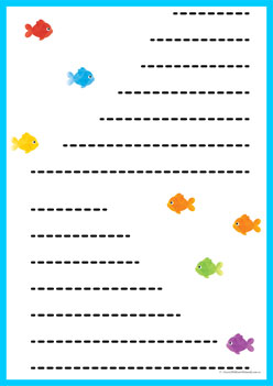 Tracing Lines Worksheets Fish 7, pre-writing development