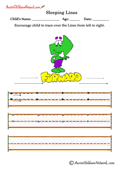 tracing horizontal lines worksheets