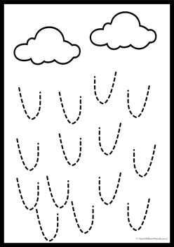 Weather Prewriting Skills 12, pre-writing strokes for children