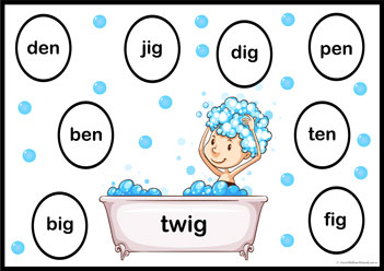 Rhyme Bubbles 11, rhyming words for kindergarten