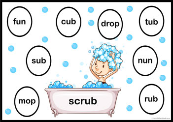 Rhyme Bubbles 20, word families worksheets for kindergarten